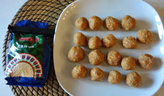 конфеты из киноа с арахисовой пастой