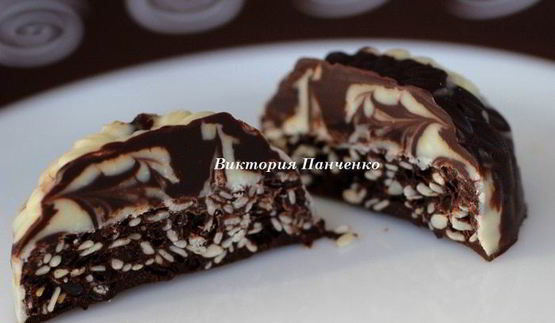 шоколадные конфеты с сезамом мраморные