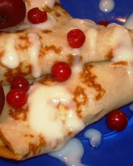 Рецепт банановых блинчиков с восхитительным ванильным заварным кремом на масленицу