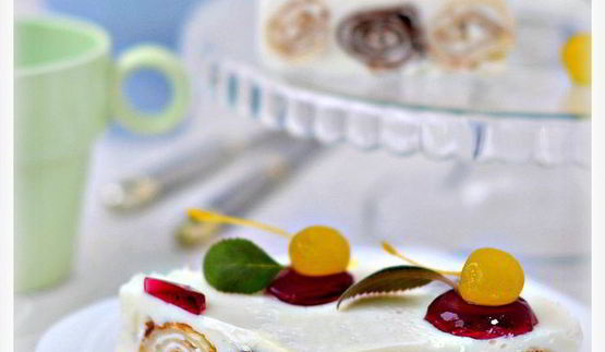 блинный десерт с кремом из маскарпоне