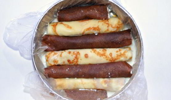 блинный десерт с кремом из маскарпоне