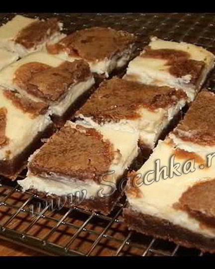Рецепт брауни с кремом чиз , cream cheese brownies