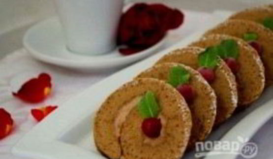 шоколадный рулет с творожным кремом