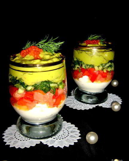 Рецепт verrines с семгой и кремом из авокадо