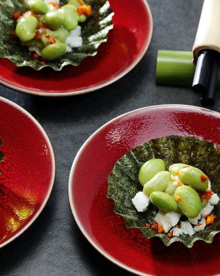 Рецепт эдамаме с бобовым кремом