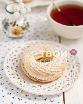 Заварные колечки с творожным кремом