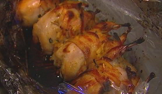 перепелки с виски и мармеладом