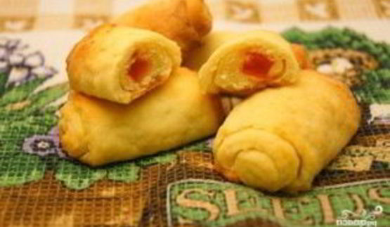 творожные трубочки с мармеладом