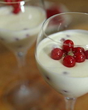 Йогуртовый мусс с красной смородиной