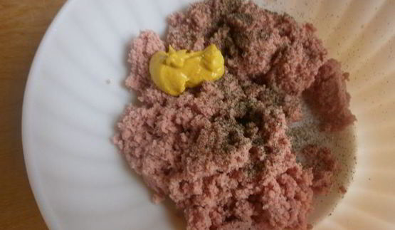 мусс два вкуса из творога и ветчины с инжиром