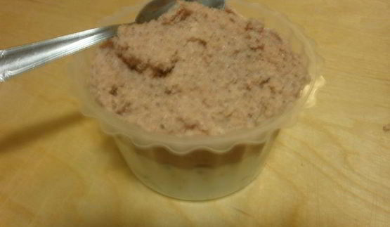 мусс два вкуса из творога и ветчины с инжиром