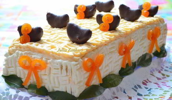 тирамису с мандариново-сливочным муссом и шоколадом