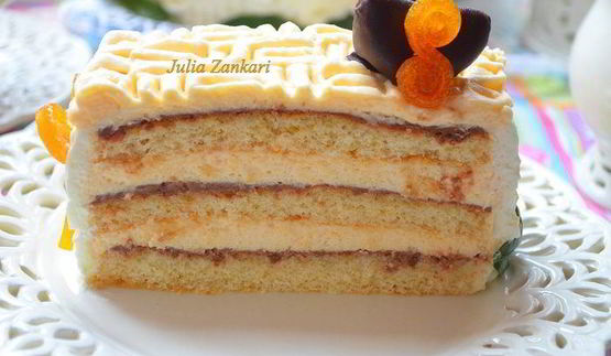 тирамису с мандариново-сливочным муссом и шоколадом