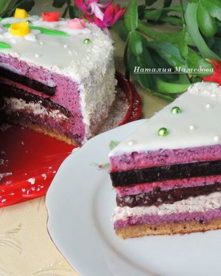 Рецепт торта-мусса черничного каприз