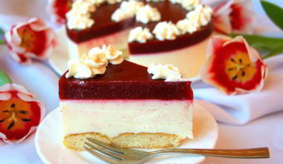 торт-мусс клубника на сливках без выпечки