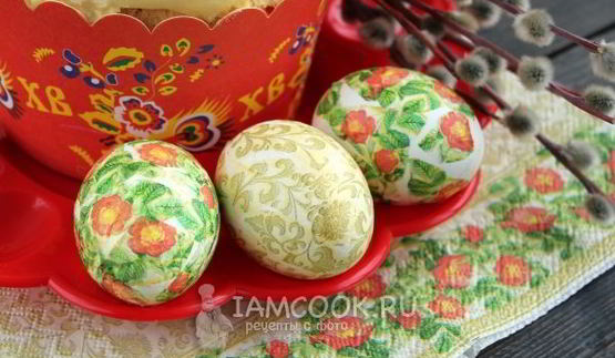 декупаж пасхальных яиц