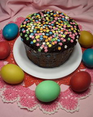 Ванильный кулич с сухофруктами