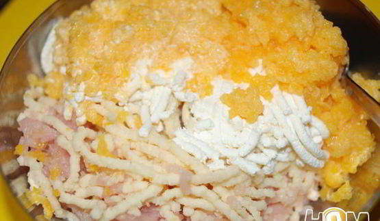 куриное суфле с тыквой, сыром и творогом