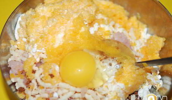 куриное суфле с тыквой, сыром и творогом