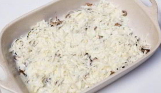 суфле из кабачков под грибным соусом