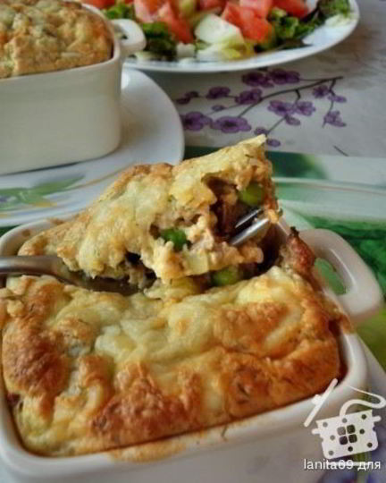 Рецепт жюльена-суфле с языком и кабачком