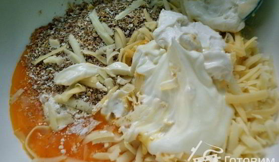 жюльен-суфле с языком и кабачком