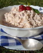 Ванильный рисовый пудинг с вишнями