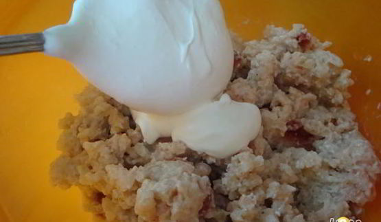 ванильный рисовый пудинг с вишнями