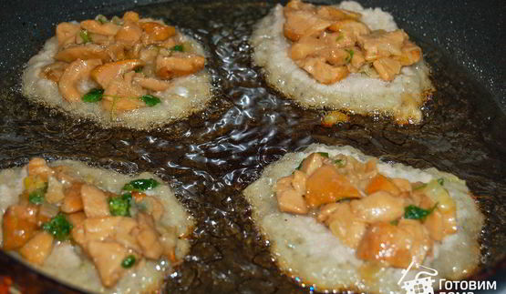 драники с грибами и грибным соусом