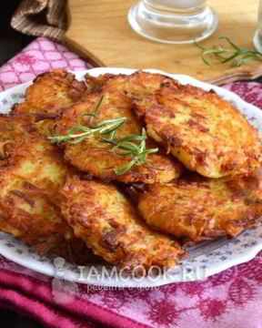 Драники с вареной колбасой