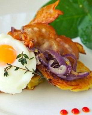 Картофельные драники с беконом