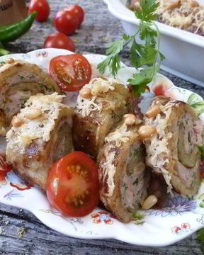 Рулеты-драники с куриным фаршем