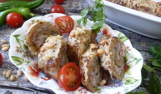 рулеты-драники с куриным фаршем