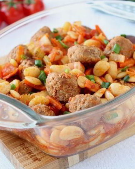 Рецепт фрикаделек с фасолью и овощами