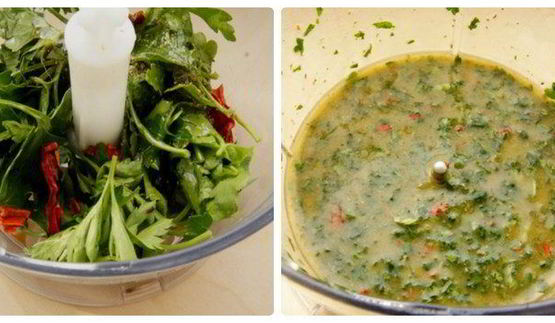 фрикадельки с фетой и соусом чимичурри