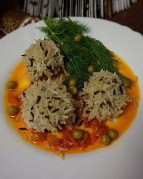 Паровые фрикадельки с рисом