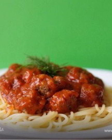 Рецепт спагетти с фрикадельками в соусе