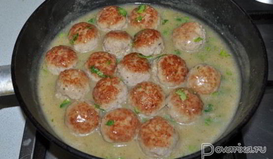 свиные фрикадельки в горчично-медовом соусе