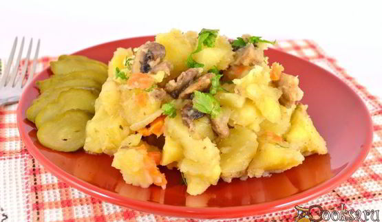 картофель с шампиньонами в мультиварке