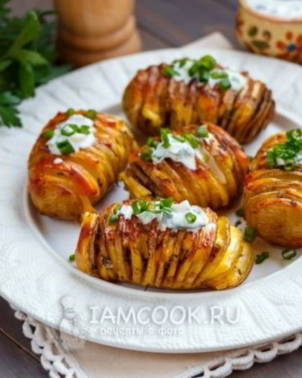 Рецепт картошки-гармошки с сыром в духовке