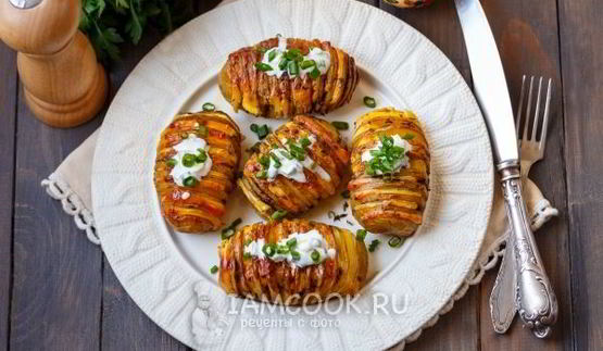 картошка-гармошка с сыром в духовке