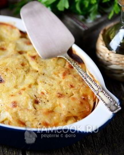 Рецепт картошки с фаршем, сыром и майонезом в духовке