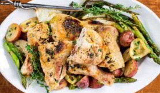 картошка с курицей в духовке