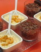 Красный рис с креветочным кремом