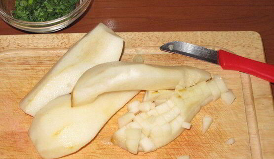 рис с креветками и грушей