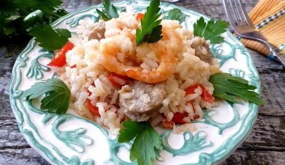 рис с креветками по-креольски