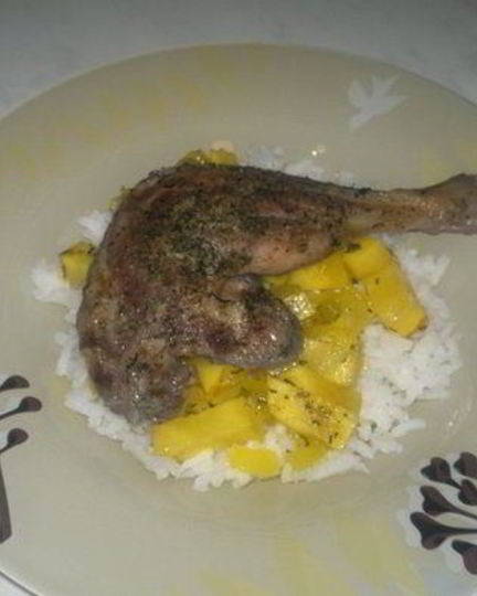 Рецепт утиных ножек в горшочке, белый рис с сельдереем и луком