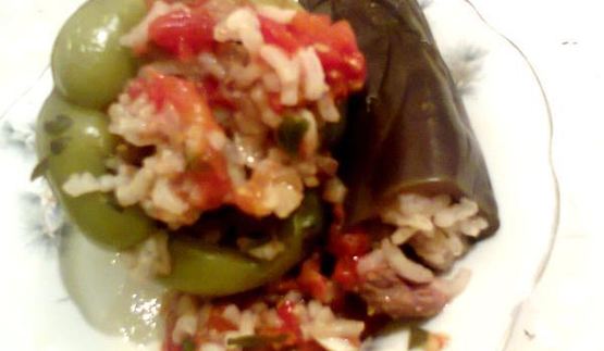 долма с баклажаном и болгарским перцем