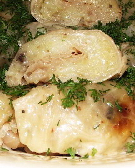 Рецепт голубцов с картофелем и грибами