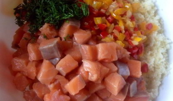 голубцы с кускусом и семгой